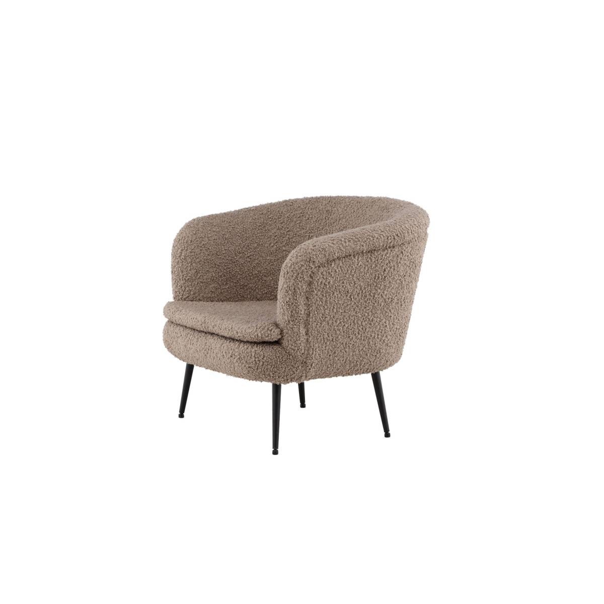 Paris Prix - Fauteuil Design Bouclette "Nordkoster" 81cm Beige Foncé - Image 7