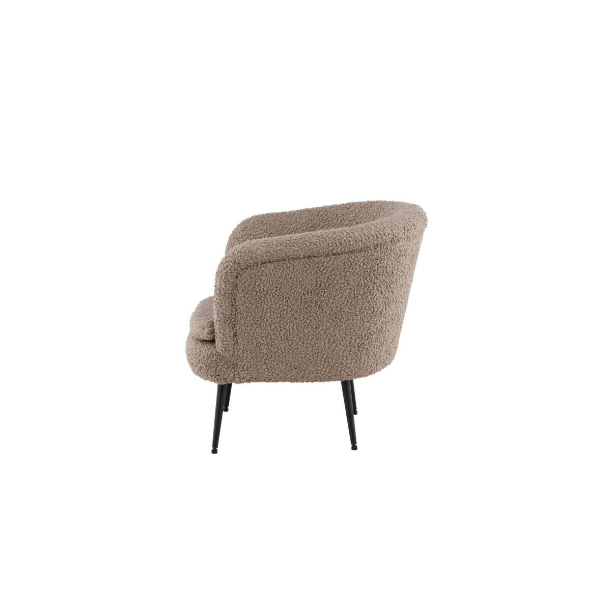 Paris Prix - Fauteuil Design Bouclette "Nordkoster" 81cm Beige Foncé - Image 8