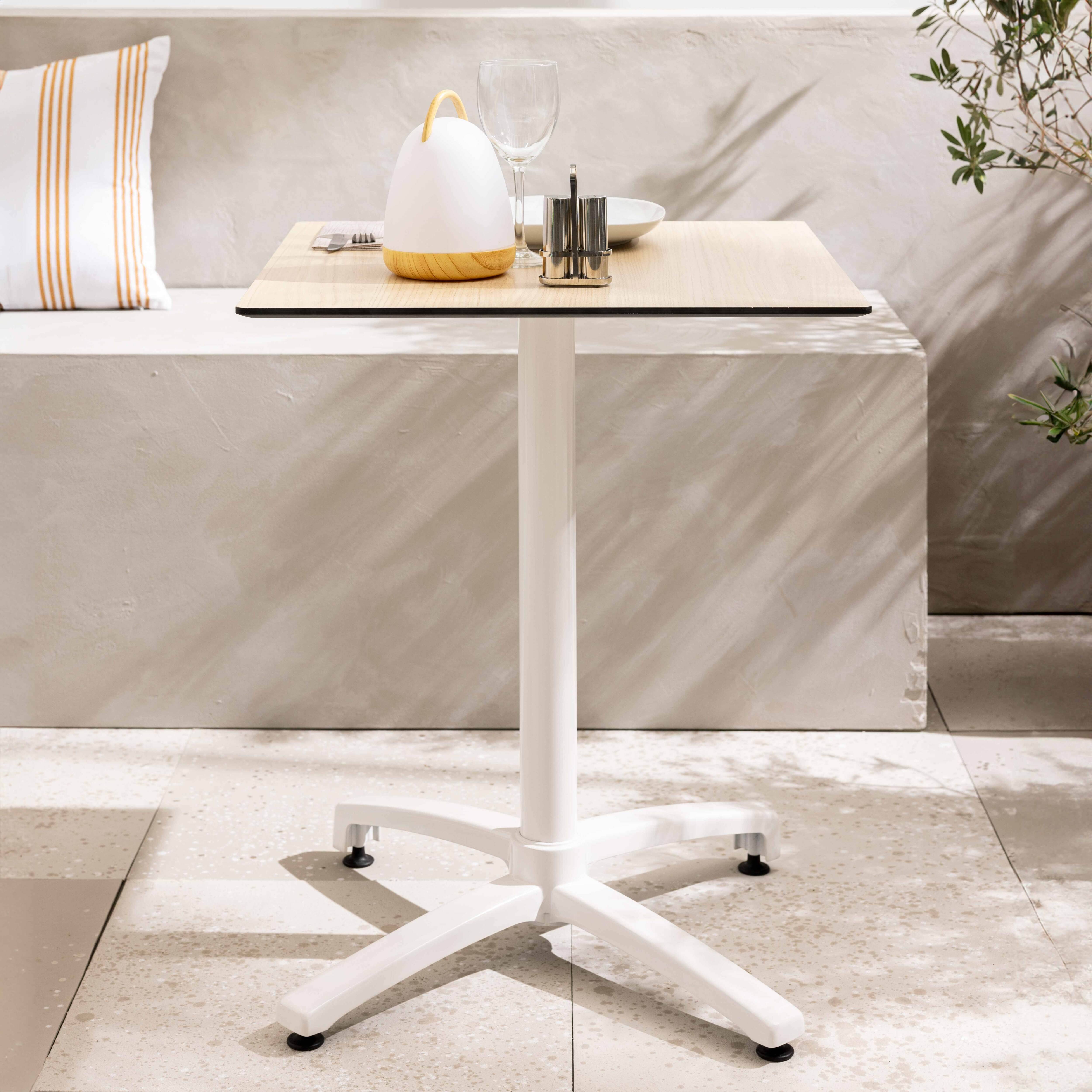 Oviala - Table de terrasse 60 x 60 cm inclinable stratifié chêne naturel Opéra - Oviala - Imagen 2