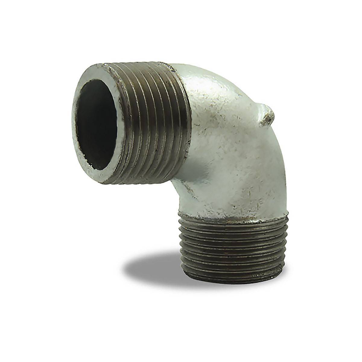 Coude 90° galvanisé male male en fonte malléable - 3/4''