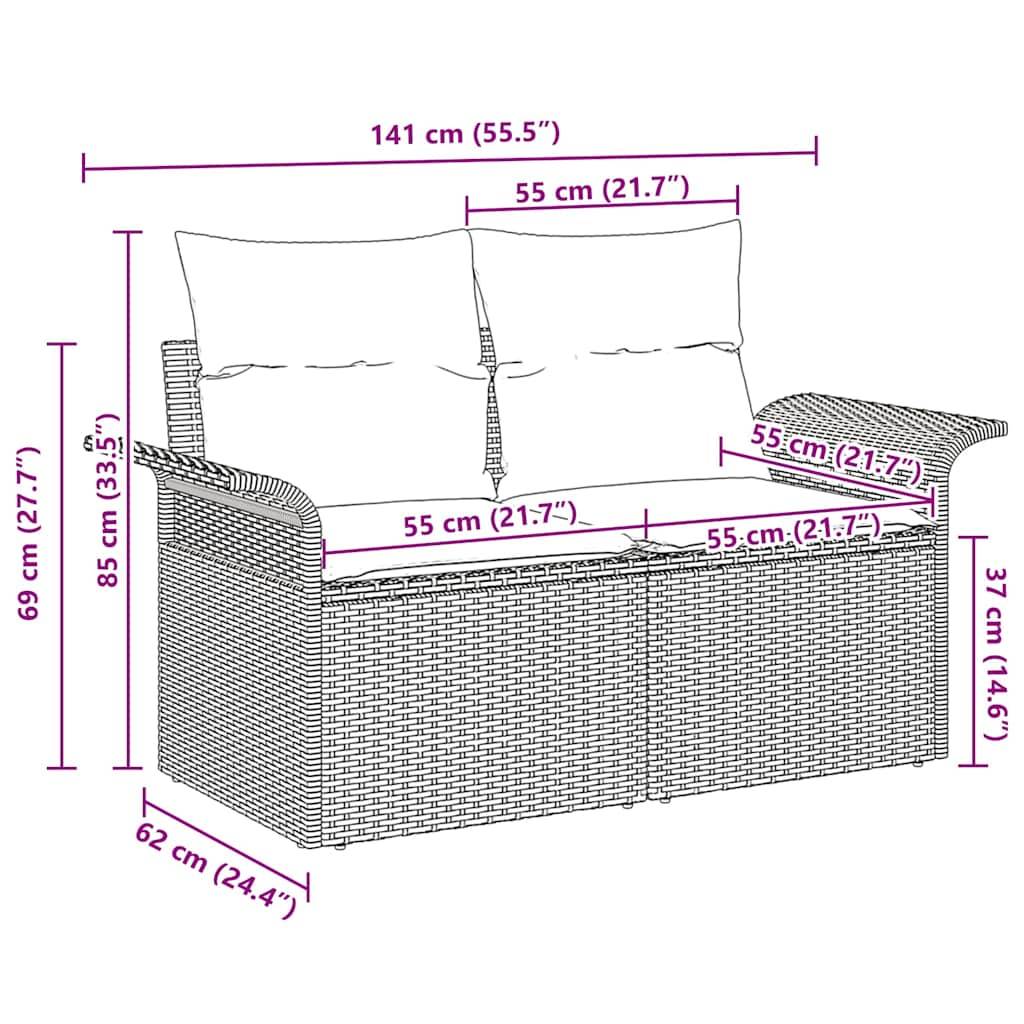 Canapé Extérieur Compact Polyrotin Gris Clair & Résistance UV pour Aménagement Terrasse Durable Gris – ComfortXL Outdoor Living - Image 8