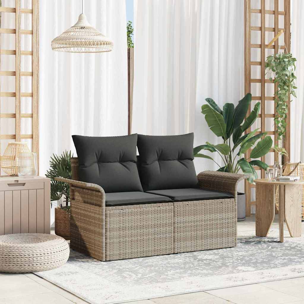 Canapé Extérieur Compact Polyrotin Gris Clair & Résistance UV pour Aménagement Terrasse Durable Gris – ComfortXL Outdoor Living - Image 1