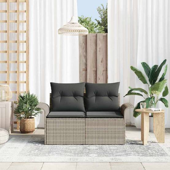 Canapé Extérieur Compact Polyrotin Gris Clair & Résistance UV pour Aménagement Terrasse Durable Gris – ComfortXL Outdoor Living - Image 3