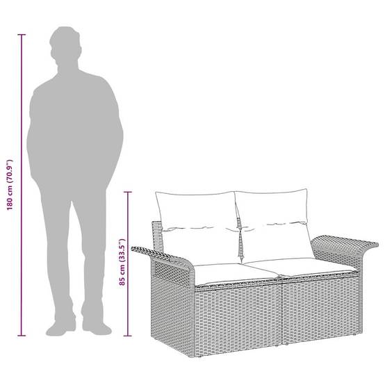 Canapé Extérieur Compact Polyrotin Gris Clair & Résistance UV pour Aménagement Terrasse Durable Gris – ComfortXL Outdoor Living - Image 6