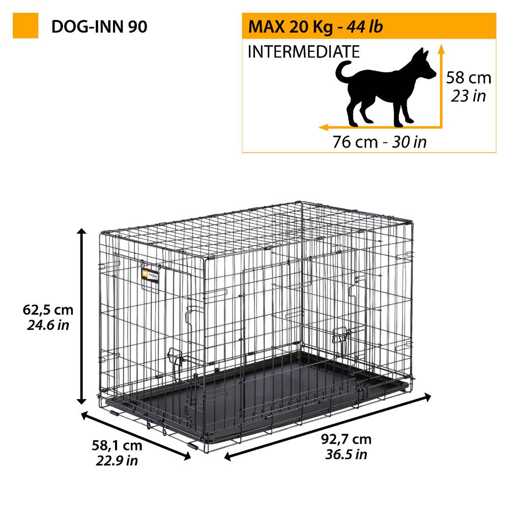 Ferplast - Ferplast Cage de transport pliable pour chiens DOG-INN 90, enclos pour chiots, transport en métal séparation inclus, porte double avec fermeture de - Imagen 2