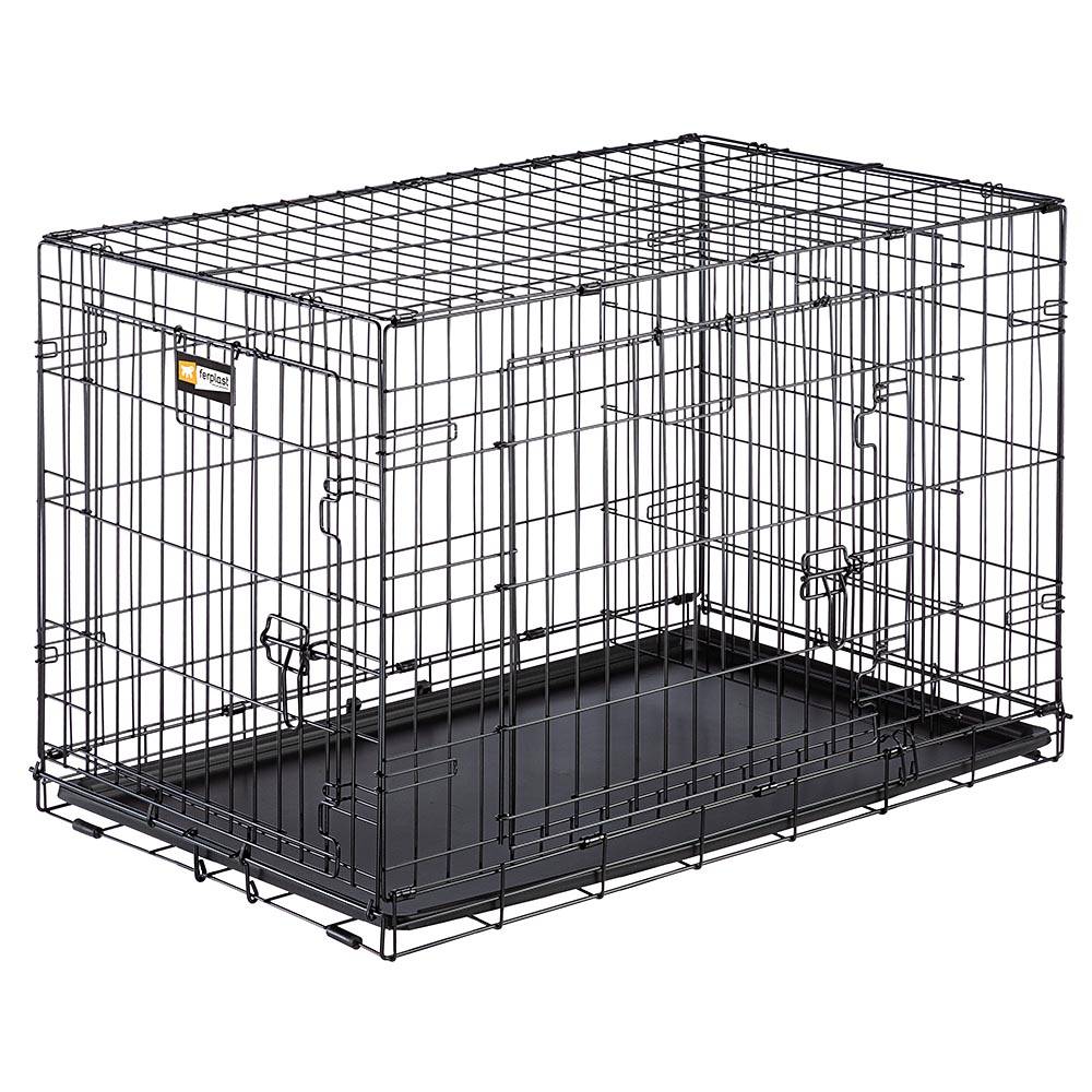 Ferplast - Ferplast Cage de transport pliable pour chiens DOG-INN 90, enclos pour chiots, transport en métal séparation inclus, porte double avec fermeture de - Imagen 1