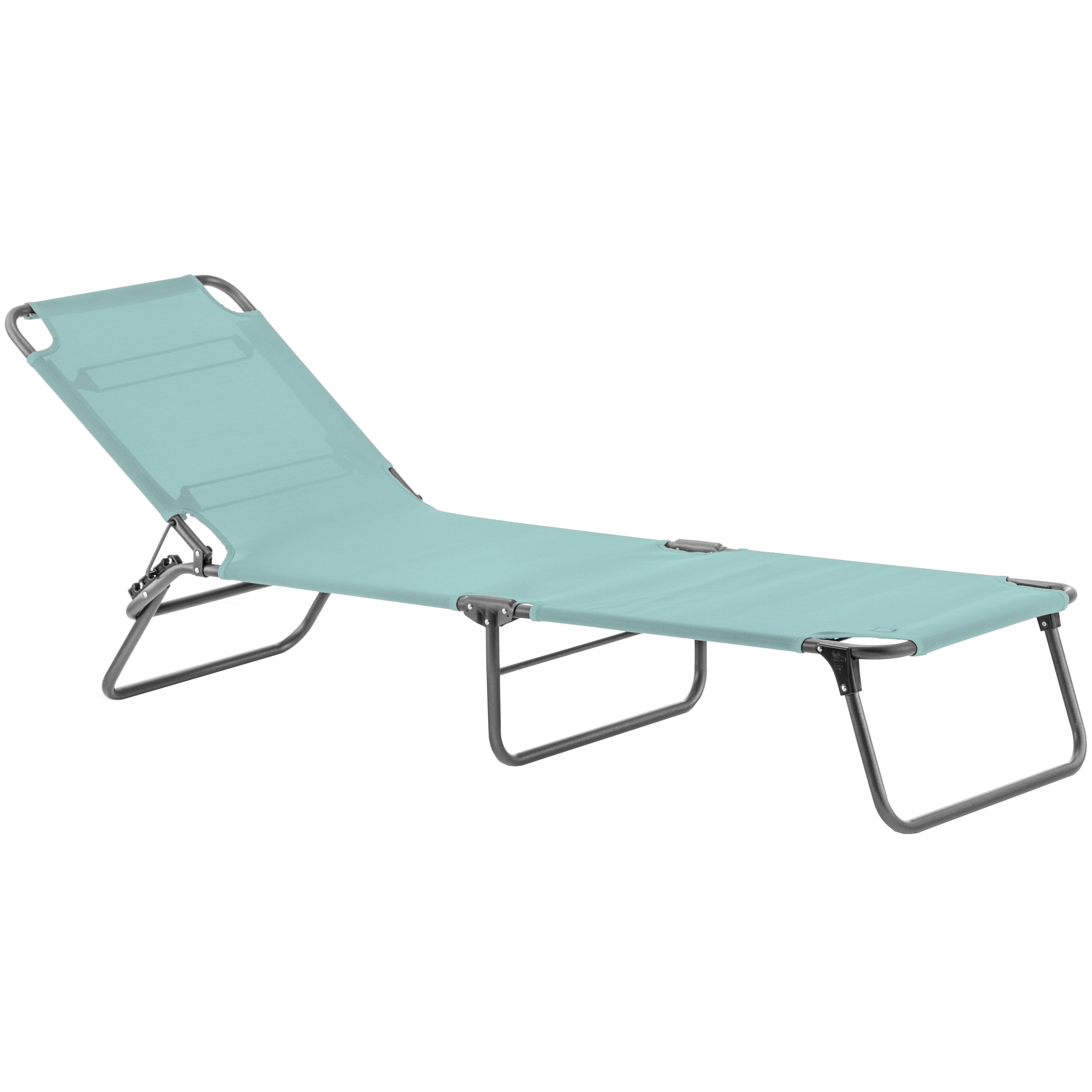 Fiam - Bain de Soleil AMIGO Aluminium ANTHRACITE Texfil AQUA 161/190x60x36/82 cm FIAM
