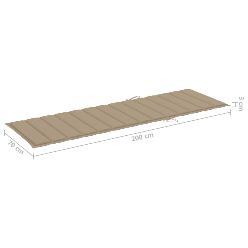 Helloshop26 - Transat chaise longue bain de soleil lit de jardin terrasse meuble d'extérieur avec coussin beige bois de pin imprégné - Imagen 6