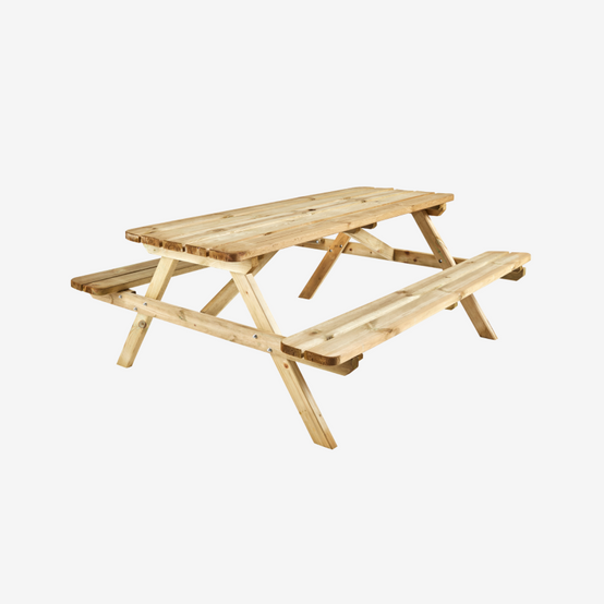 Cerland - TABLE PIQUE NIQUE BOIS 180CM AVEC BANCS RABATTABLES - Imagen 1