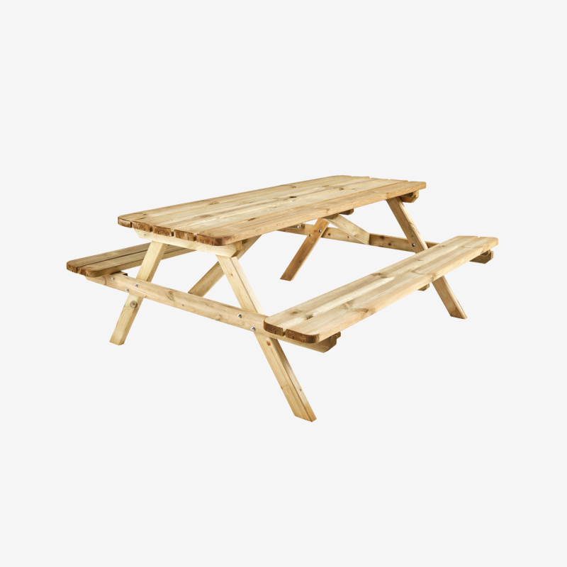 Cerland - TABLE PIQUE NIQUE BOIS 180CM AVEC BANCS RABATTABLES - Imagen 1