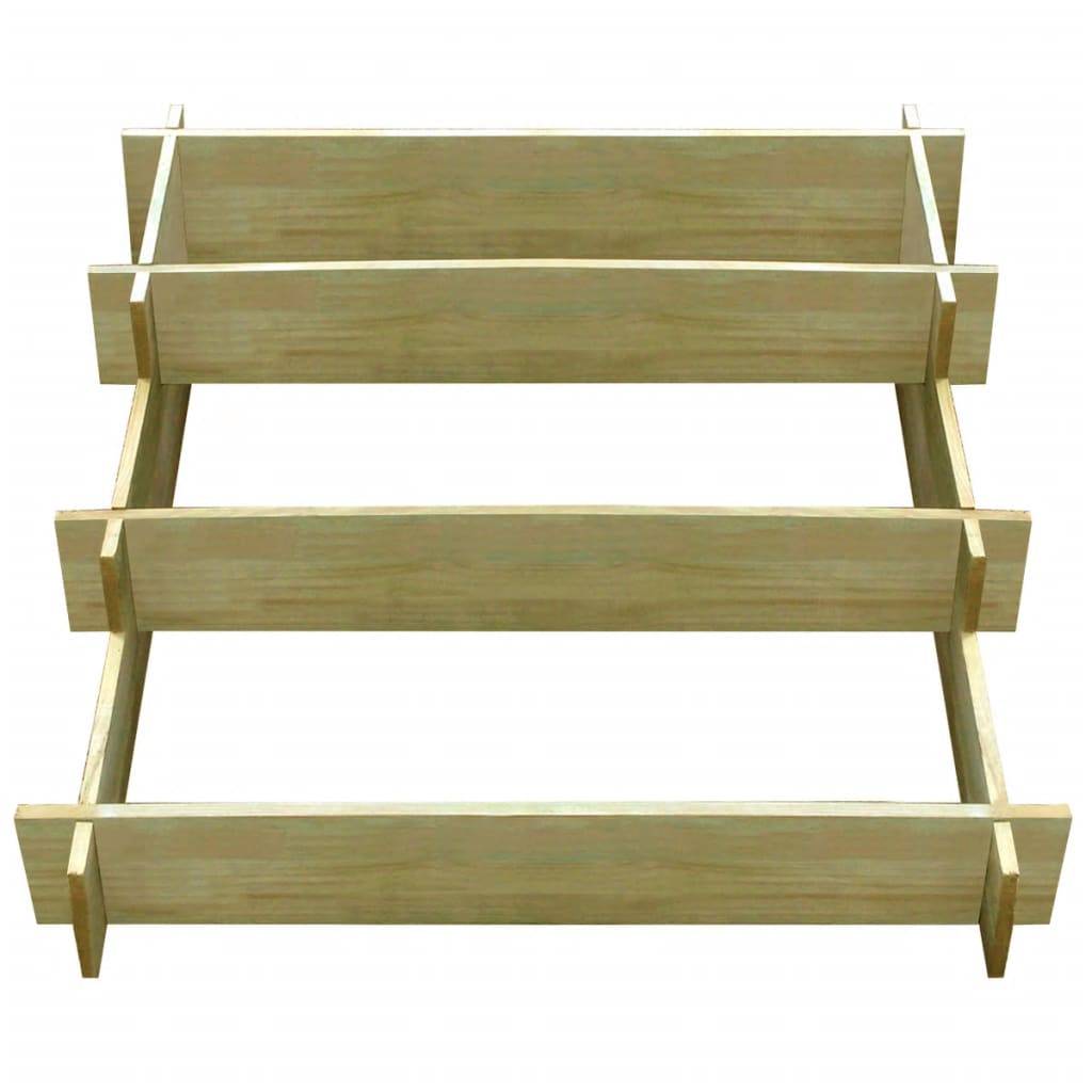 Helloshop26 - Jardinière à 3 niveau x 90 x 90 x 35 cm jardin plantes fleurs bois imprégné - Imagen 2