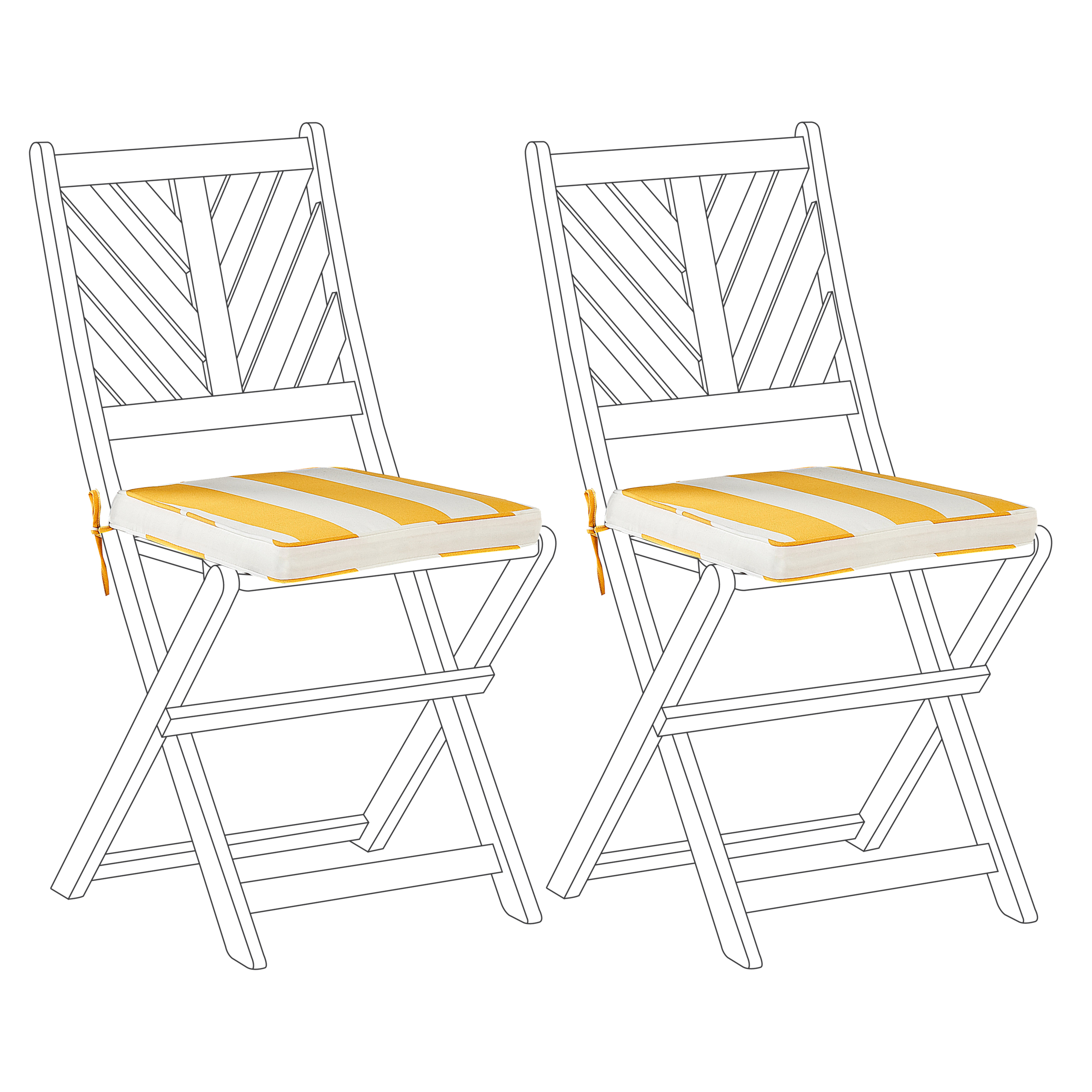 Beliani - Coussin d'assise d'extérieur Polyester Jaune TERNI - Beliani - Imagen 3