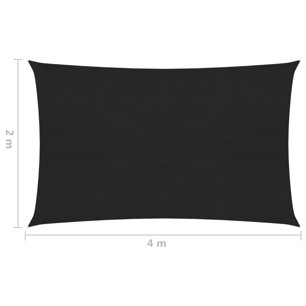 Helloshop26 - Voile toile d'ombrage parasol 160 g/m² 2 x 4 m PEHD noir - Imagen 5