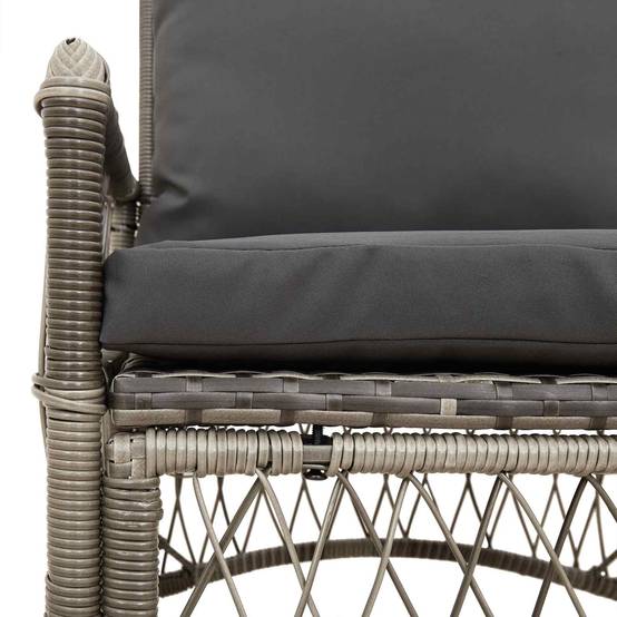 Chaise de jardin avec coussin Polyrotins Gris 73 x 61 x 77 cm, Poids :10.8kg - PANGIVO - Image 5