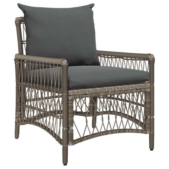 Chaise de jardin avec coussin Polyrotins Gris 73 x 61 x 77 cm, Poids :10.8kg - PANGIVO - Image 1
