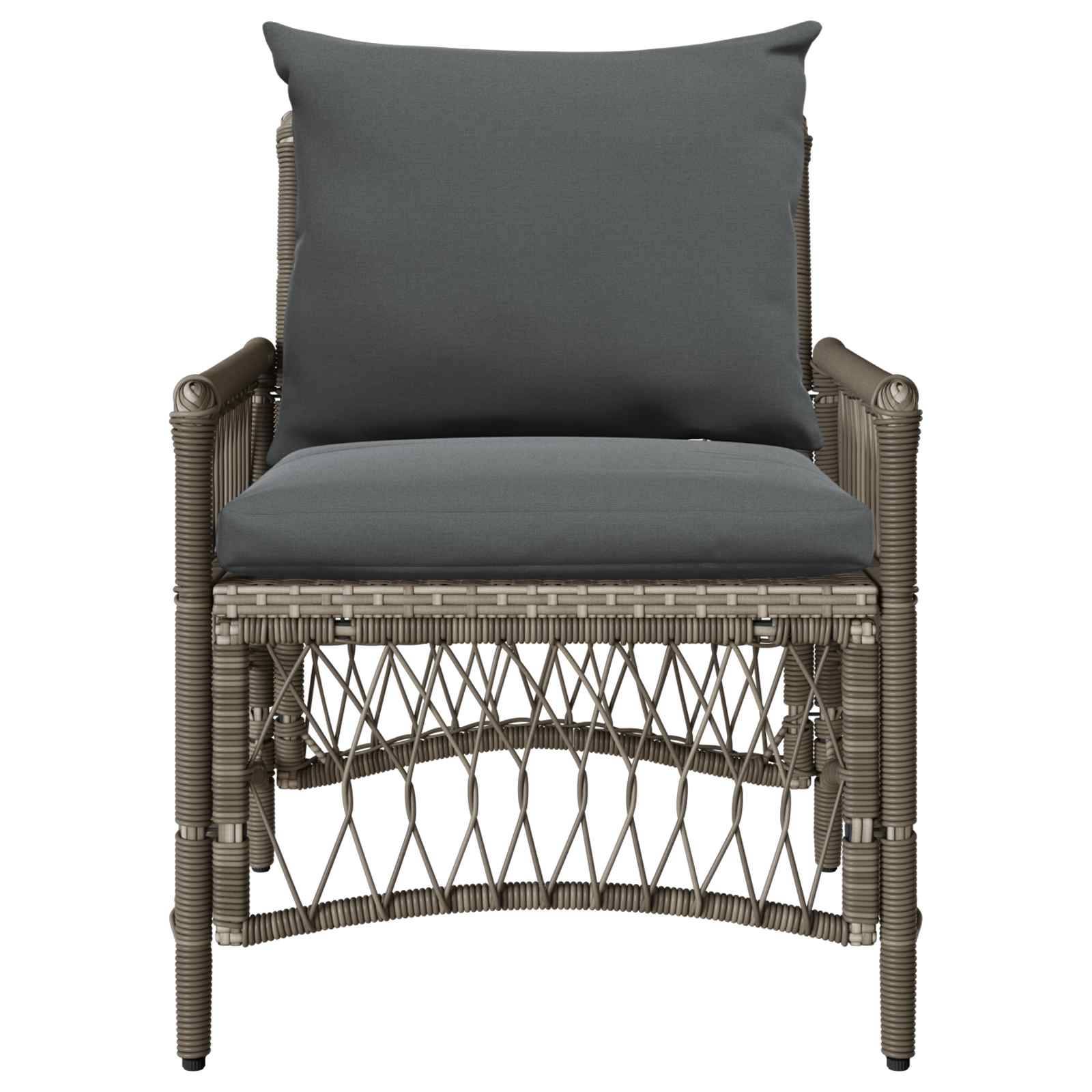 Chaise de jardin avec coussin Polyrotins Gris 73 x 61 x 77 cm, Poids :10.8kg - PANGIVO - Image 2