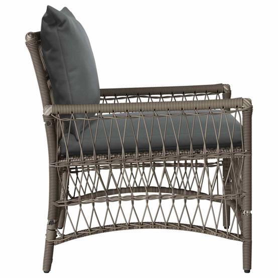 Chaise de jardin avec coussin Polyrotins Gris 73 x 61 x 77 cm, Poids :10.8kg - PANGIVO - Image 3