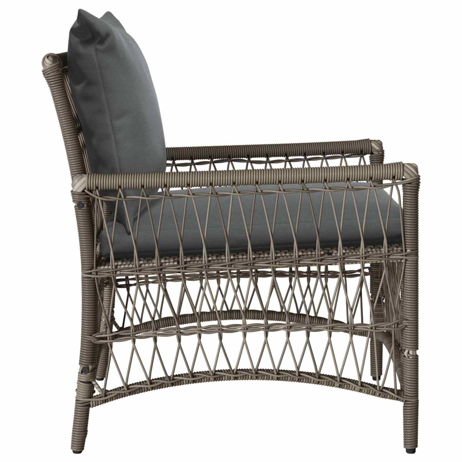 Chaise de jardin avec coussin Polyrotins Gris 73 x 61 x 77 cm, Poids :10.8kg - PANGIVO - Image 3