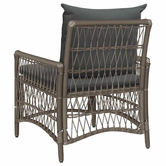 Chaise de jardin avec coussin Polyrotins Gris 73 x 61 x 77 cm, Poids :10.8kg - PANGIVO - Image 4
