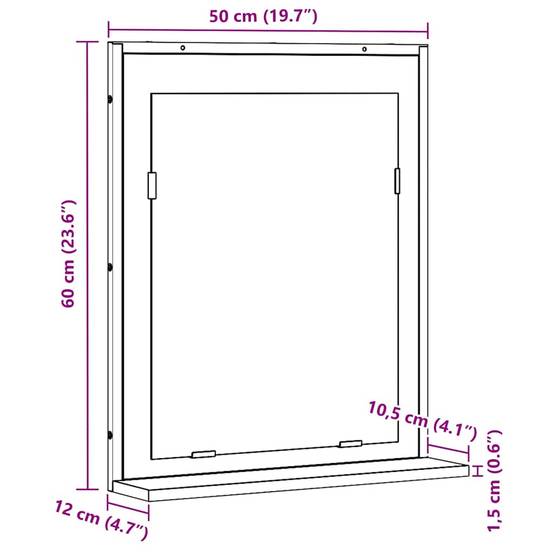 Miroir Bois ancien 50 x 12 x 60 cm Verre et Bois Ingénierie Maison Chic - Image 8