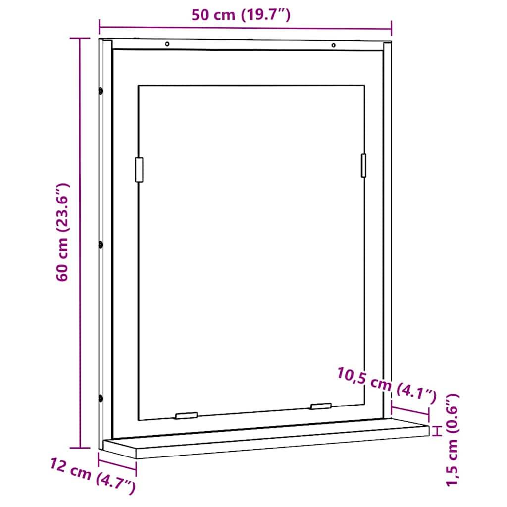 Miroir Bois ancien 50 x 12 x 60 cm Verre et Bois Ingénierie Maison Chic - Image 8