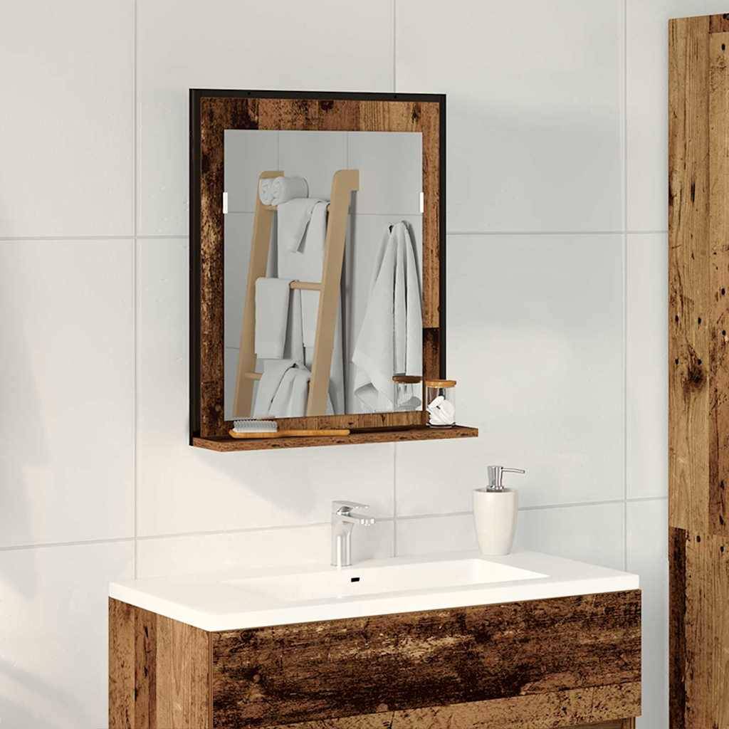 Miroir Bois ancien 50 x 12 x 60 cm Verre et Bois Ingénierie Maison Chic - Image 2