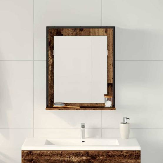 Miroir Bois ancien 50 x 12 x 60 cm Verre et Bois Ingénierie Maison Chic - Image 4