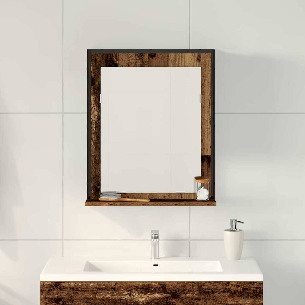 Miroir Bois ancien 50 x 12 x 60 cm Verre et Bois Ingénierie Maison Chic - Image 4