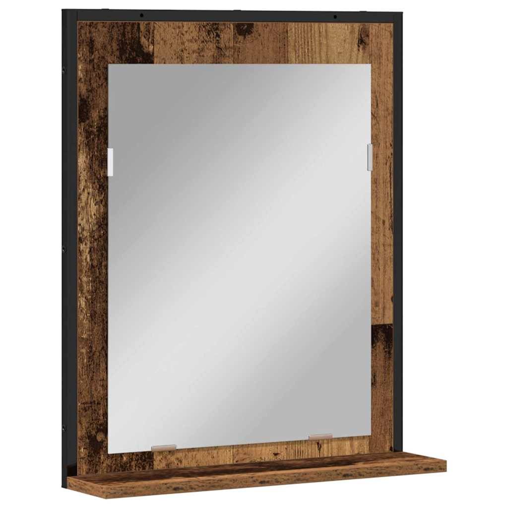 Miroir Bois ancien 50 x 12 x 60 cm Verre et Bois Ingénierie Maison Chic - Image 1