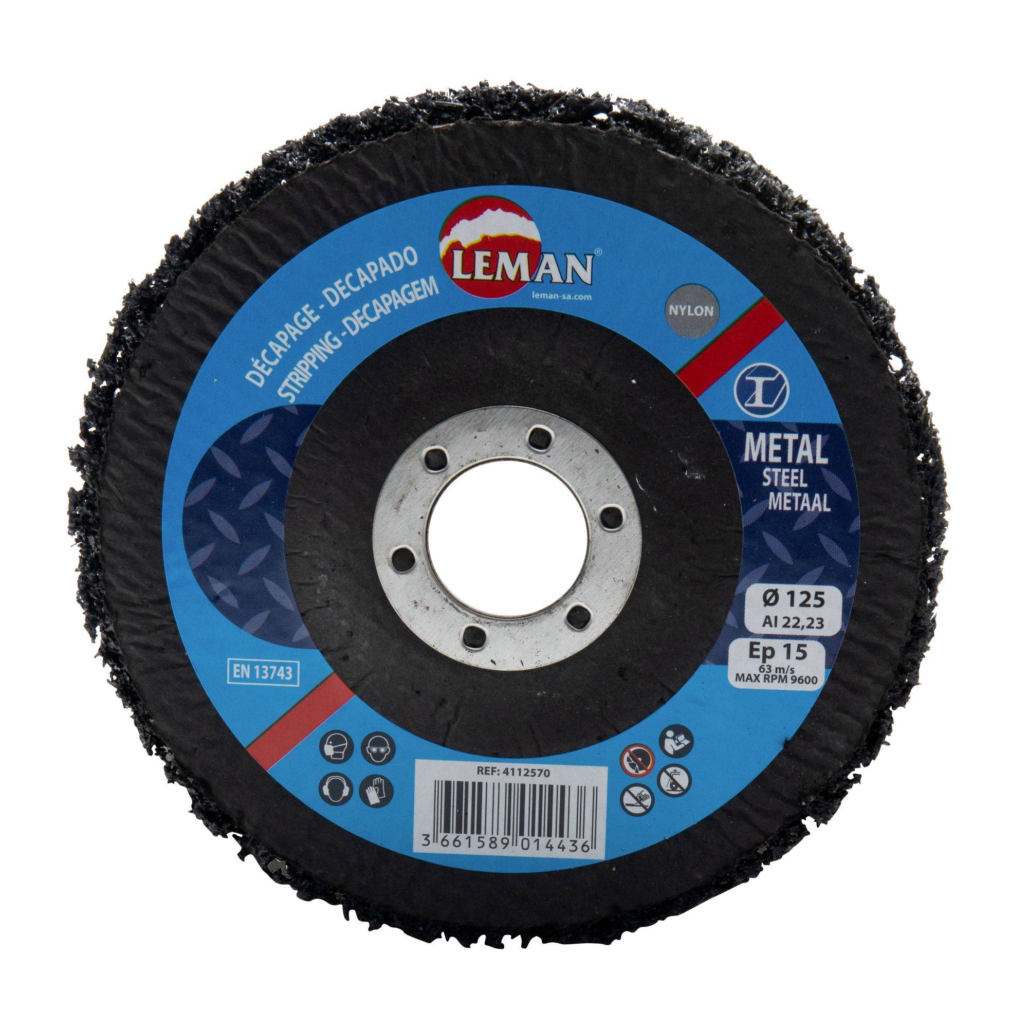 Disque de décapage en nylon Ø125mm Leman - Imagen 1