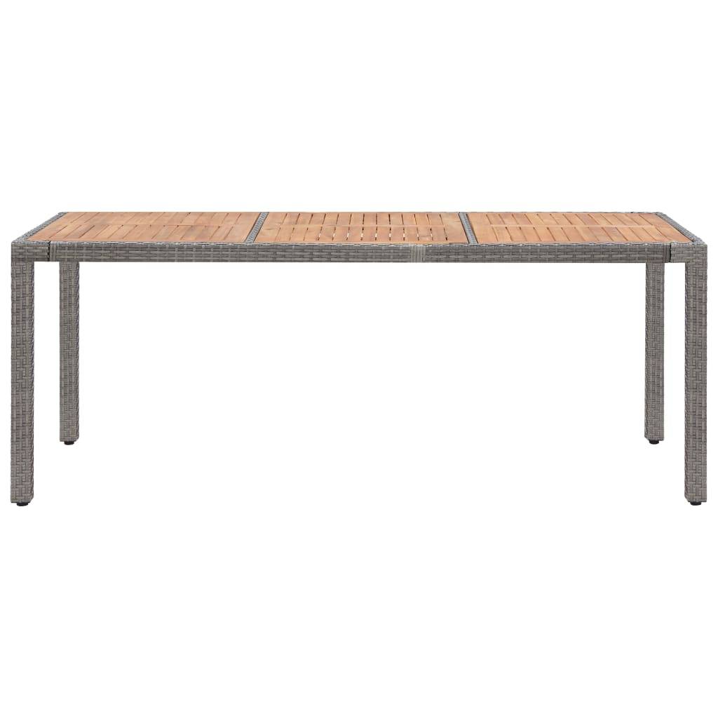 Vidaxl - Table de jardin Gris 190x90x75cm Résine tressée et acacia vidaXL 46108 - Imagen 2