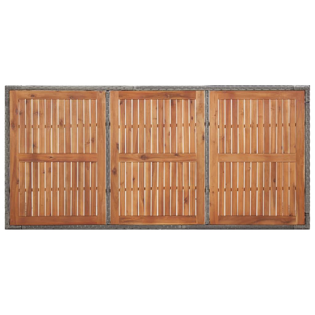 Vidaxl - Table de jardin Gris 190x90x75cm Résine tressée et acacia vidaXL 46108 - Imagen 5