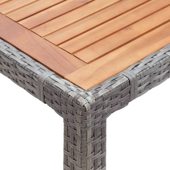 Vidaxl - Table de jardin Gris 190x90x75cm Résine tressée et acacia vidaXL 46108 - Imagen 4
