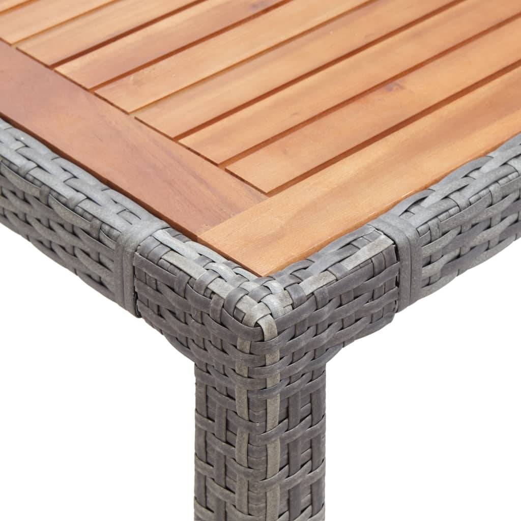 Vidaxl - Table de jardin Gris 190x90x75cm Résine tressée et acacia vidaXL 46108 - Imagen 4