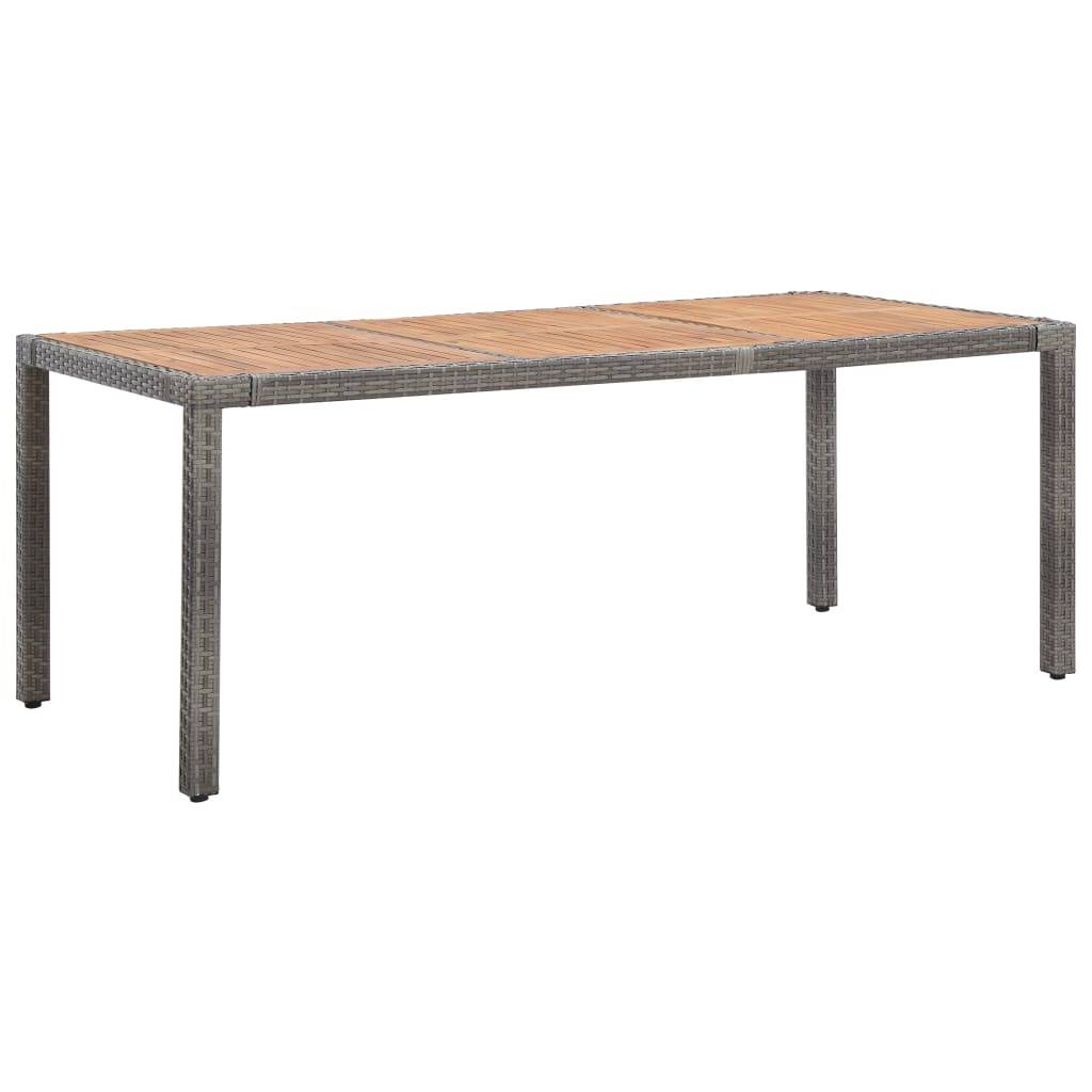 Vidaxl - Table de jardin Gris 190x90x75cm Résine tressée et acacia vidaXL 46108 - Imagen 1