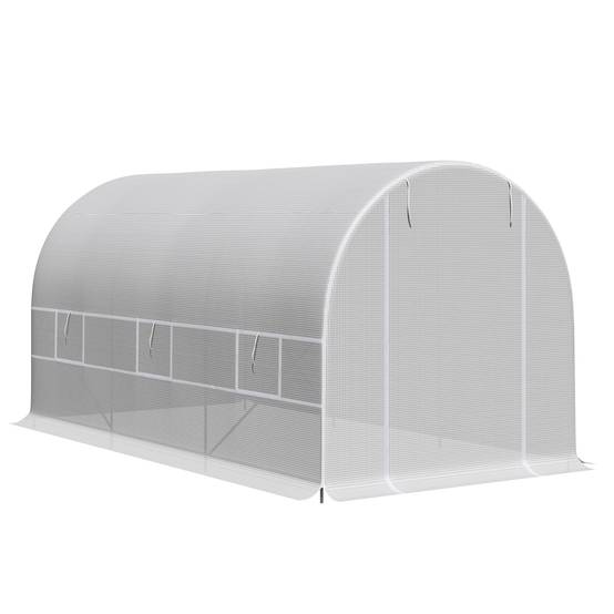 ComfortXL - Serre tunnel de jardin en PE pour culture protection anti-UV 400x200x200cm blanc - ComfortXL Outdoor Living - Image 2
