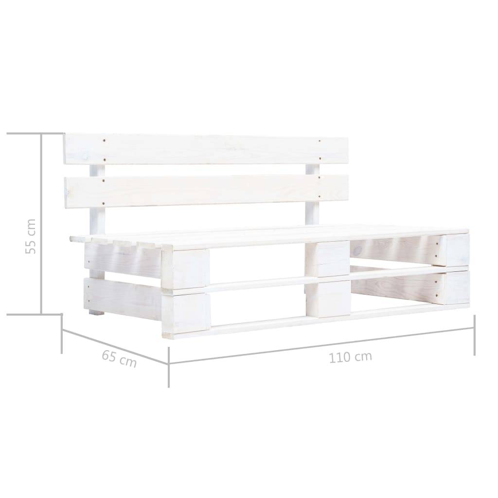 PANGIVO - Banc de jardin bois blanc 110 x 65 x 55 cm - PANGIVO - Image 5