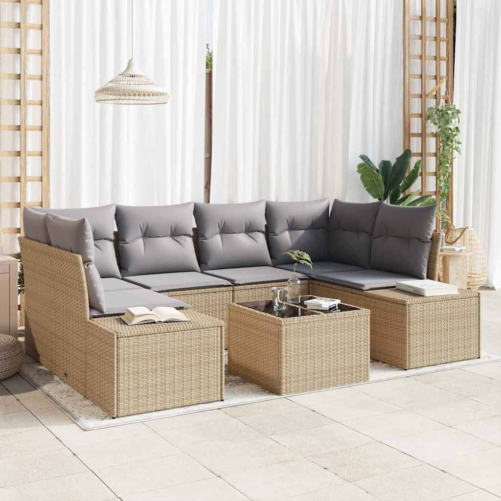 VidaXL Ensemble de canapés 3 pcs avec coussins Crème Tissu 3202128 - Maison