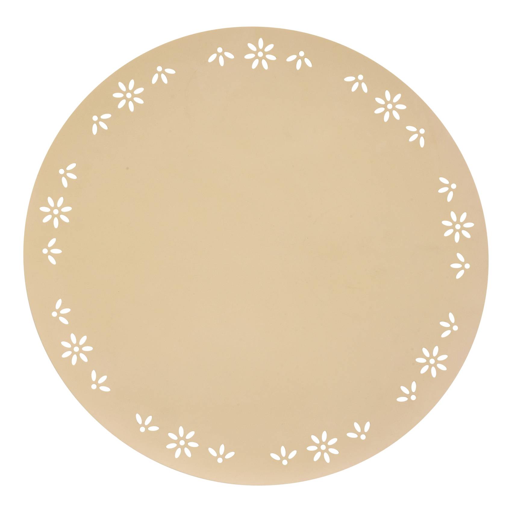 Set de table rond décoratif avec motif floral - ATMOSPHERA - Polyester - Beige - Image 1