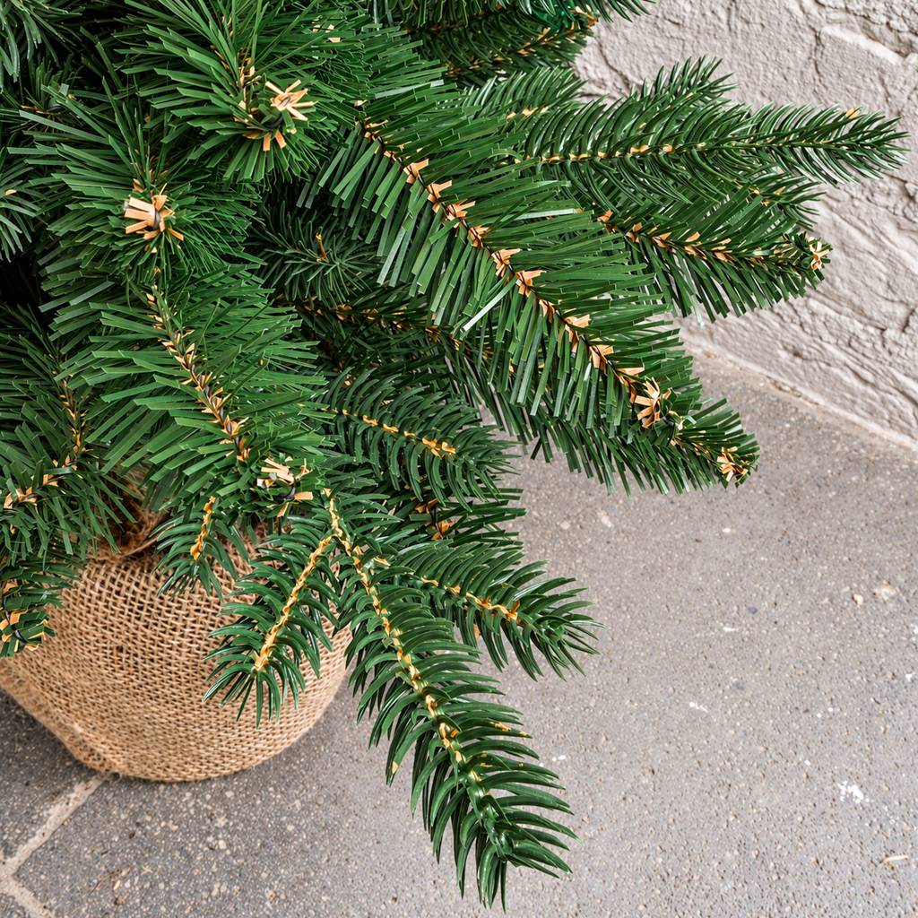 Petit sapin de Noël artificiel de table 60 cm avec pot en jute - Épicéa commun - Little Grove - Image 5