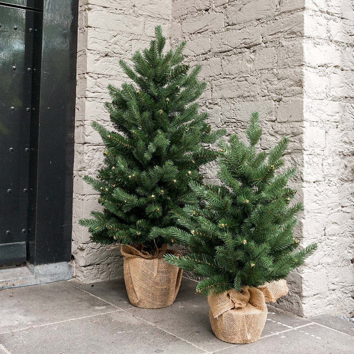 Petit sapin de Noël artificiel de table 60 cm avec pot en jute - Épicéa commun - Little Grove - Image 3