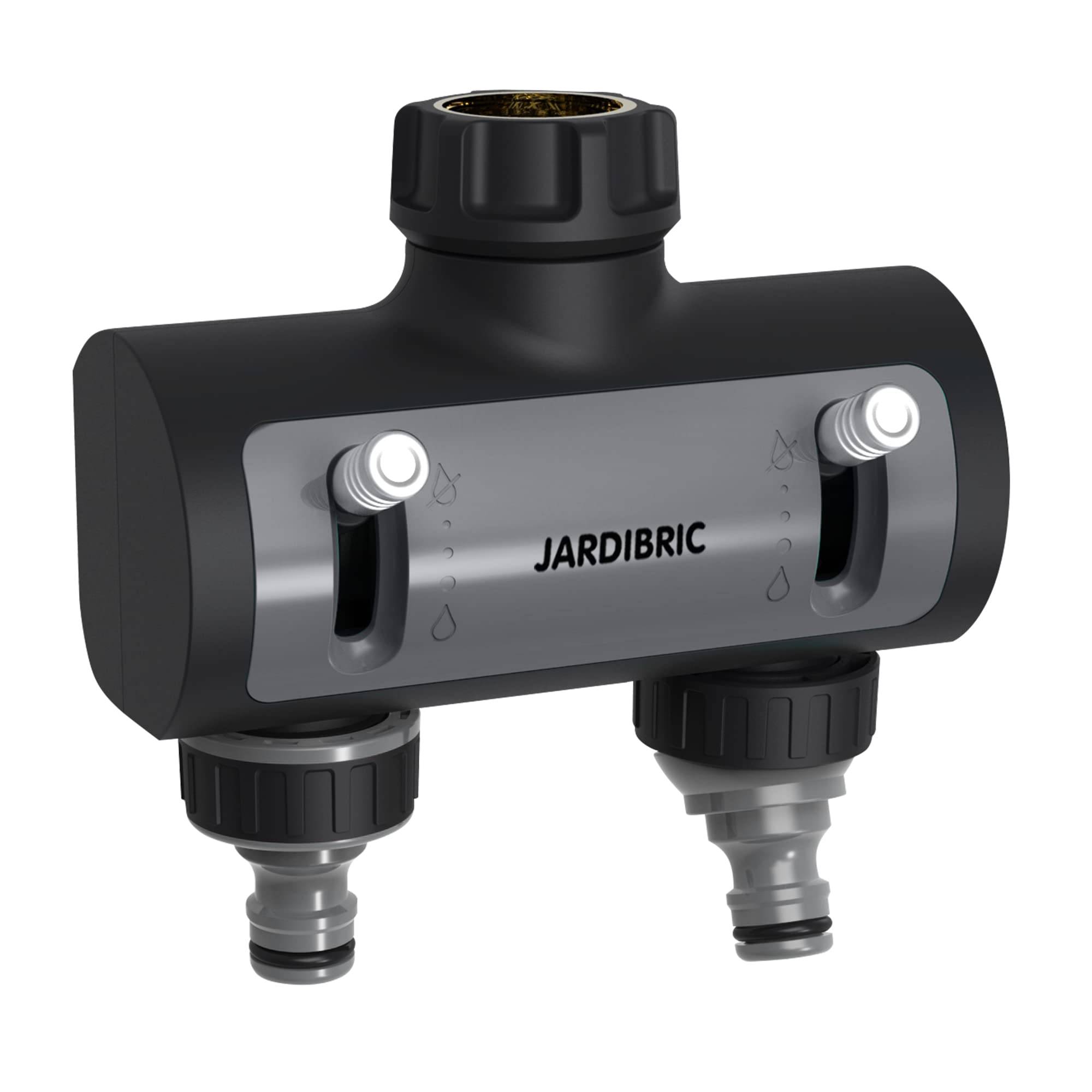 Jardibric - Sélecteur d'arrosage 2 Sorties Jardibric M20x27 Filetées avec Nez de Robinette Entrée Métal Gainée F20x27 1 Sortie Orientable - Image 1