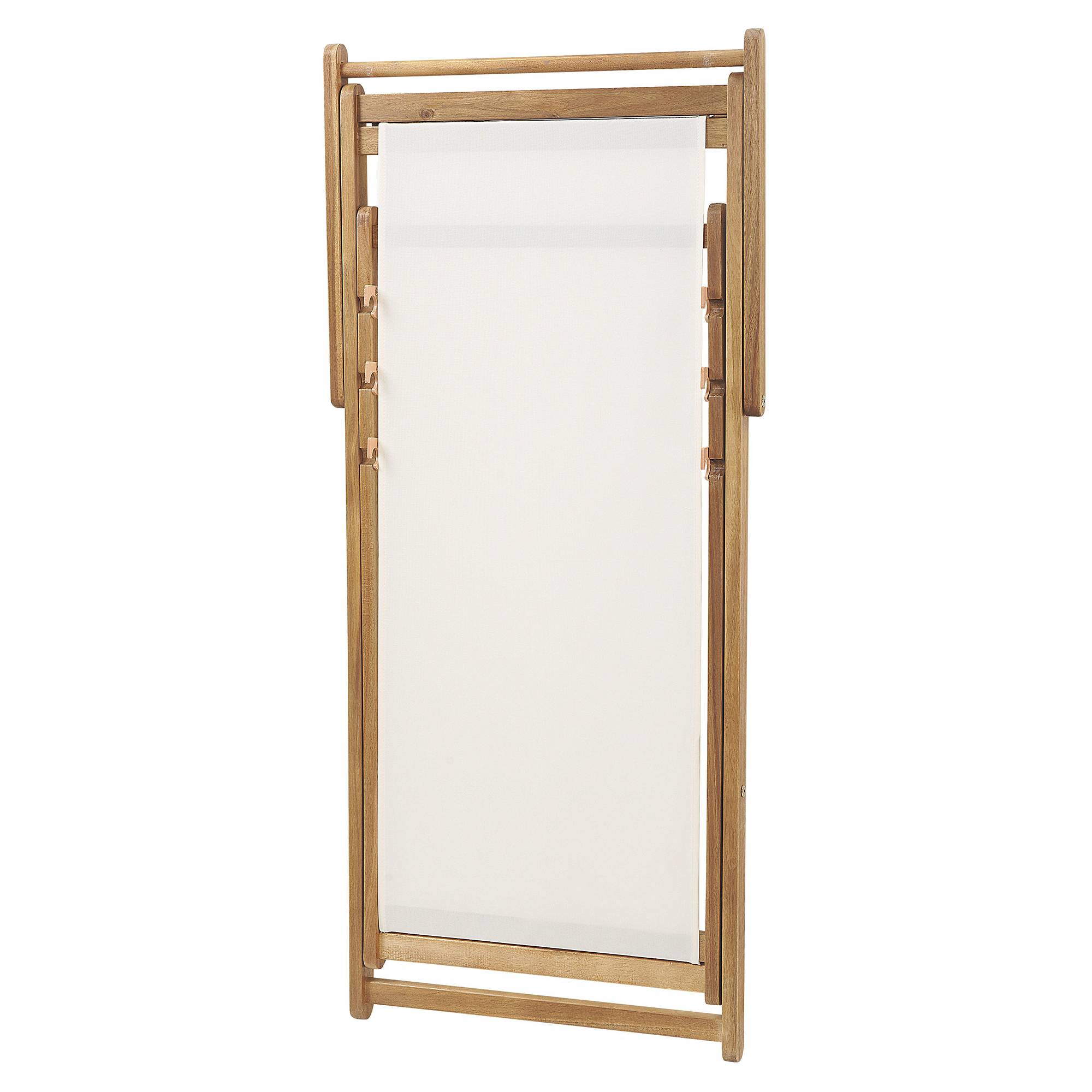 Beliani - 2 Transats Chiliennes Pliantes et Réglables en Bois d'Acacia Clair et Textile Motif Bleu et Beige avec Toiles de Remplacement - Imagen 7