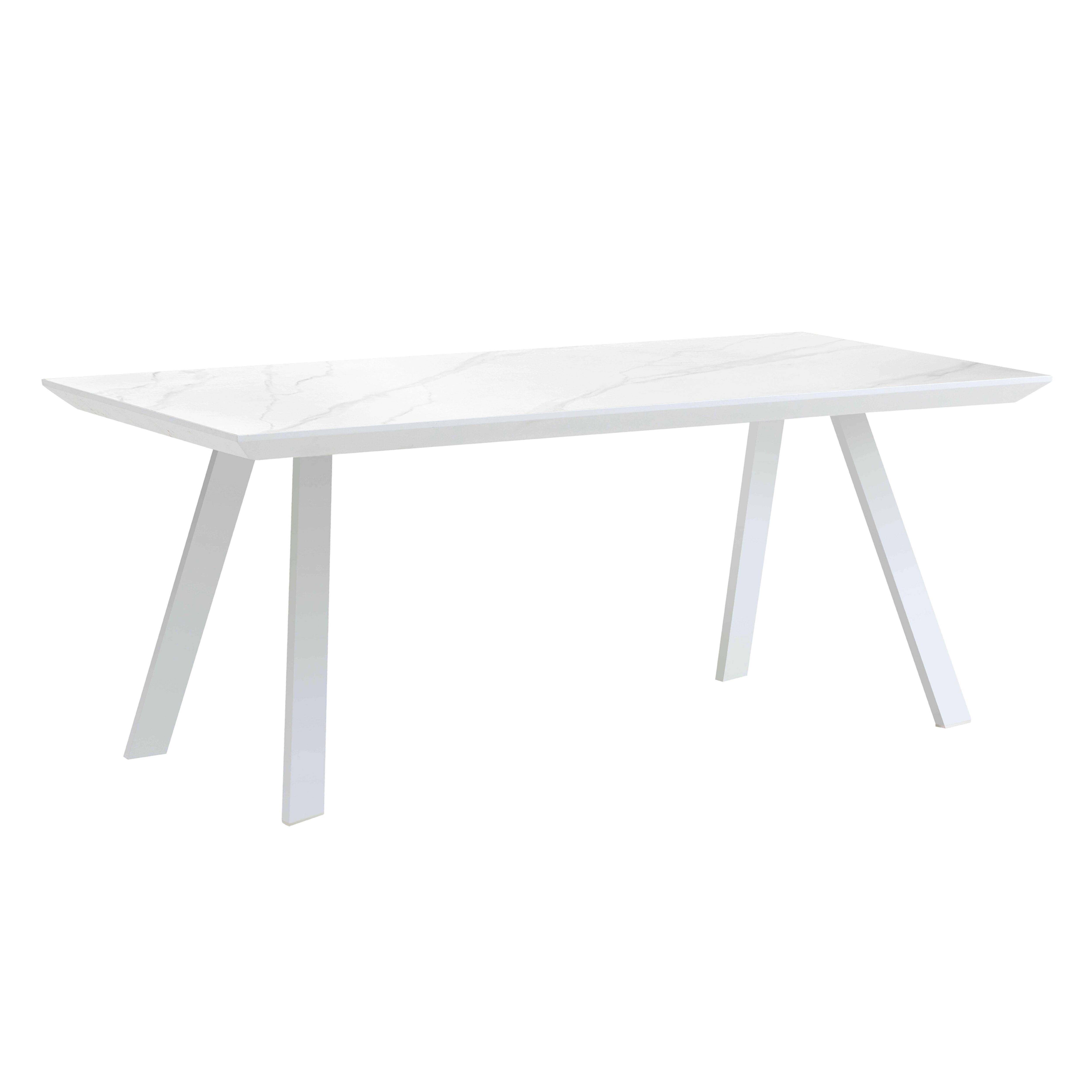 Oviala - Table de terrasse rectangulaire marbre blanc Samoa - Oviala - Imagen 1