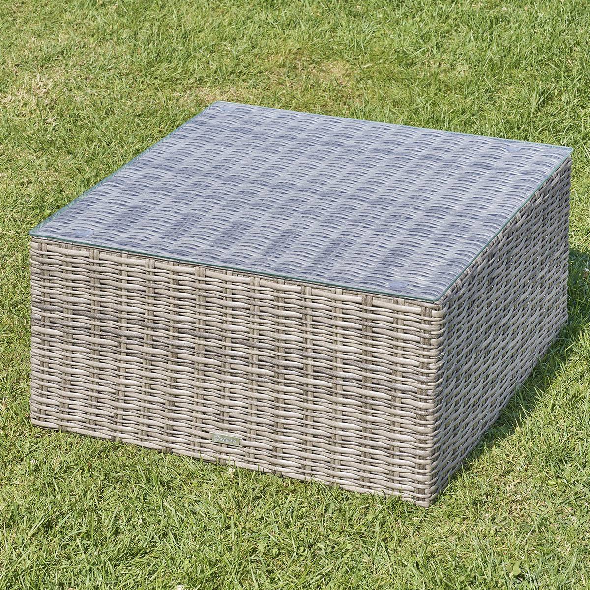 Hesperide - Table basse de jardin carrée "Mooréa" terre d'ombre 72x72x36cm en aluminium traité époxy Hespéride - Image 1