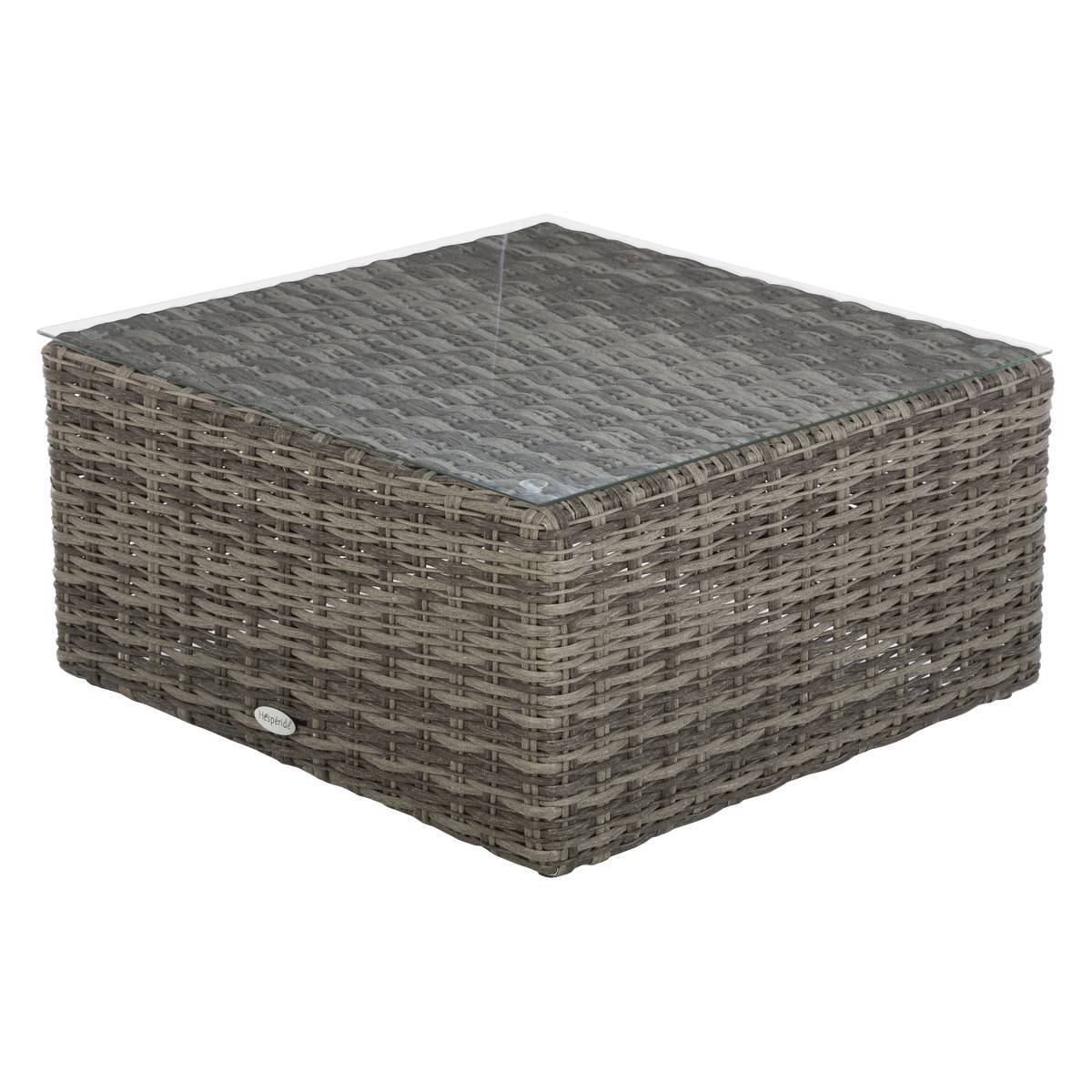 Hesperide - Table basse de jardin carrée "Mooréa" terre d'ombre 72x72x36cm en aluminium traité époxy Hespéride - Image 2