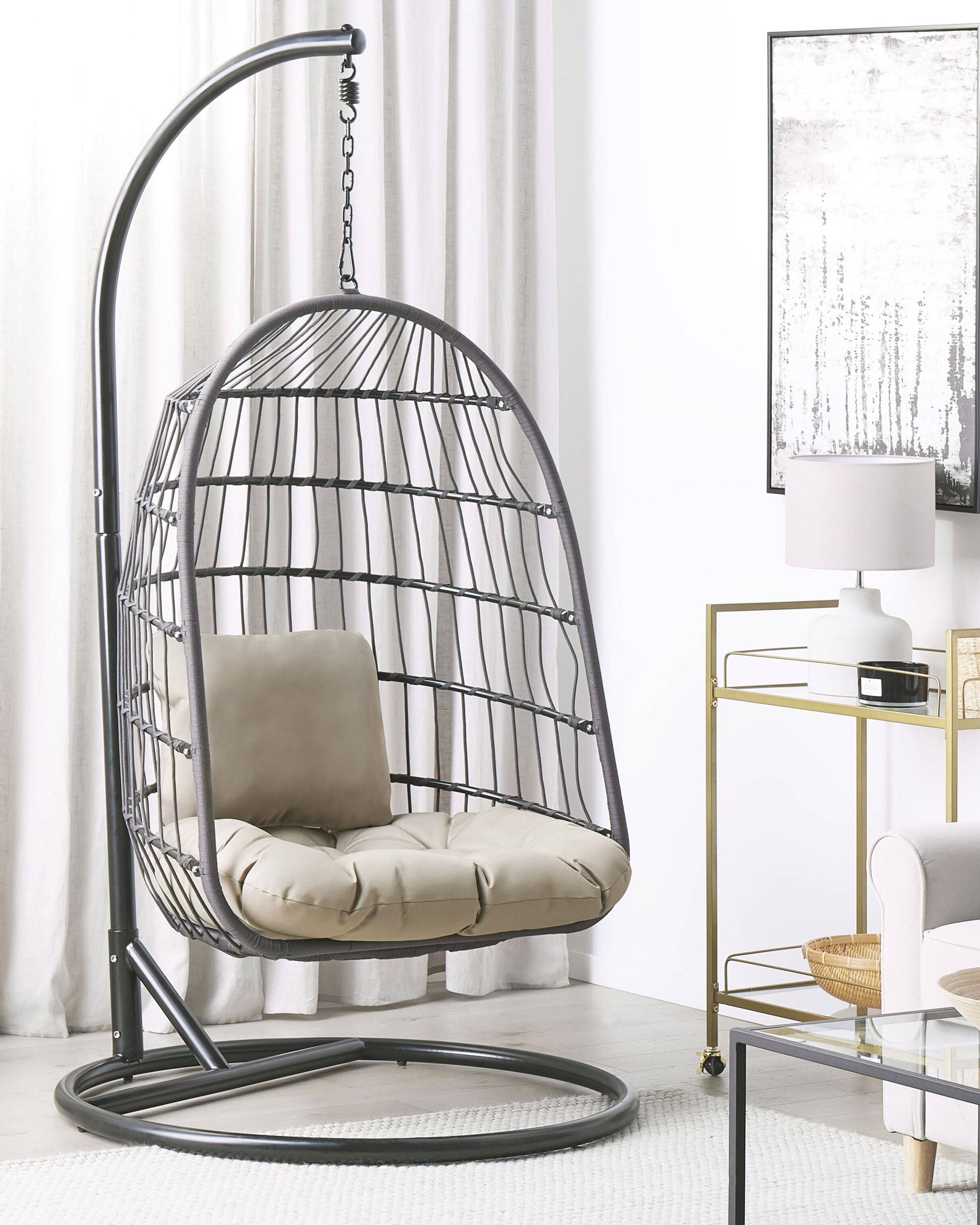 Beliani - Chaise porte-à-faux Tissu Noir ALLERA - 102x102x199- Beliani - Image 1