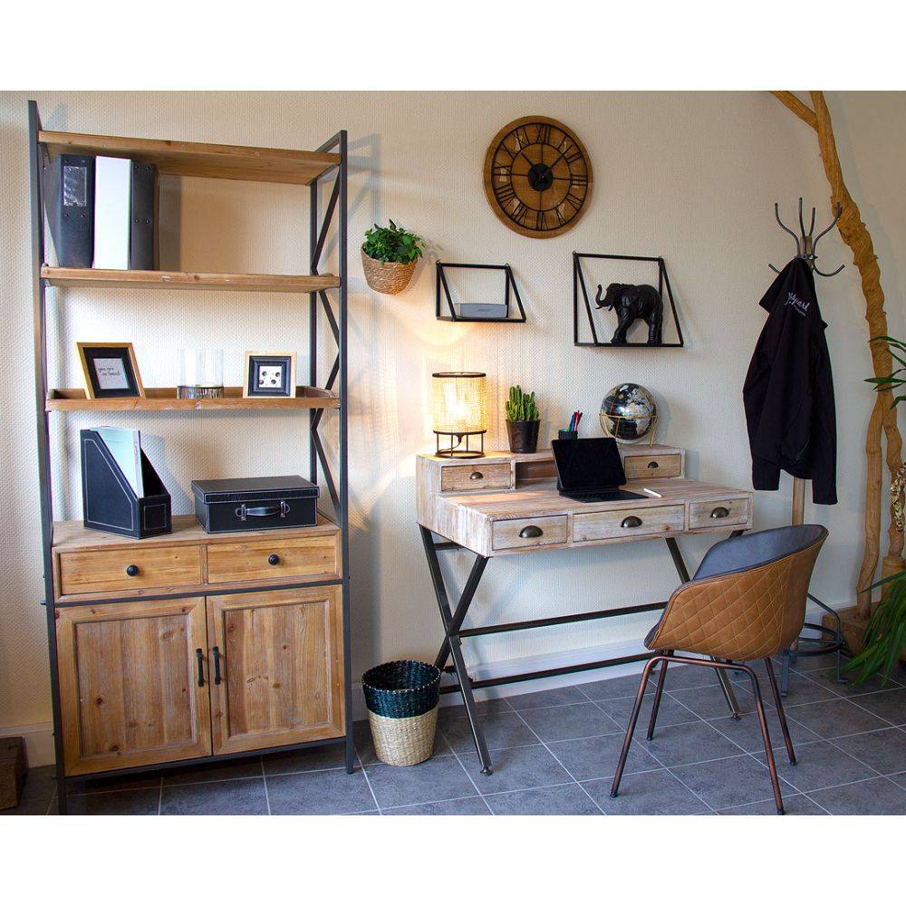 Aubry Gaspard - Horloge en bois recyclé et métal - Imagen 3