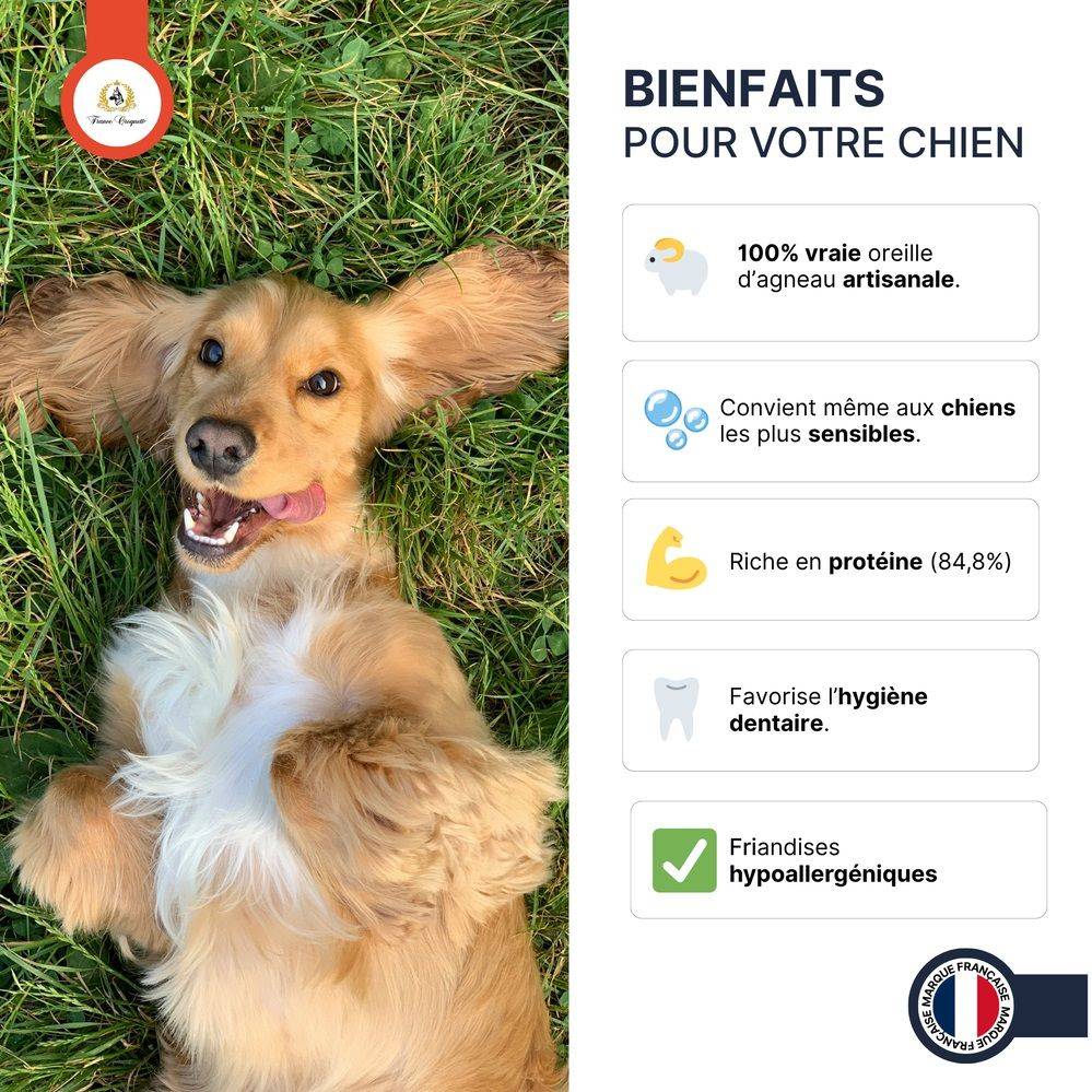France Croquettes - France Croquettes Friandise pour chien Oreilles d'agneau - 250 g - Image 3