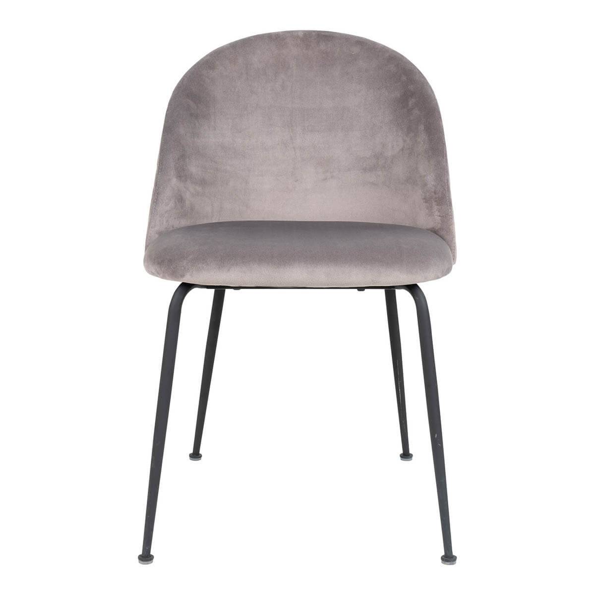 ALTOBUY - Lot de 2 Chaises Velours Gris et Pieds Métal Noir - MEYRIN - Image 4